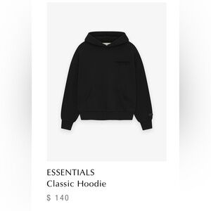 Essentials Fear Of God Classic Hoodie- Black